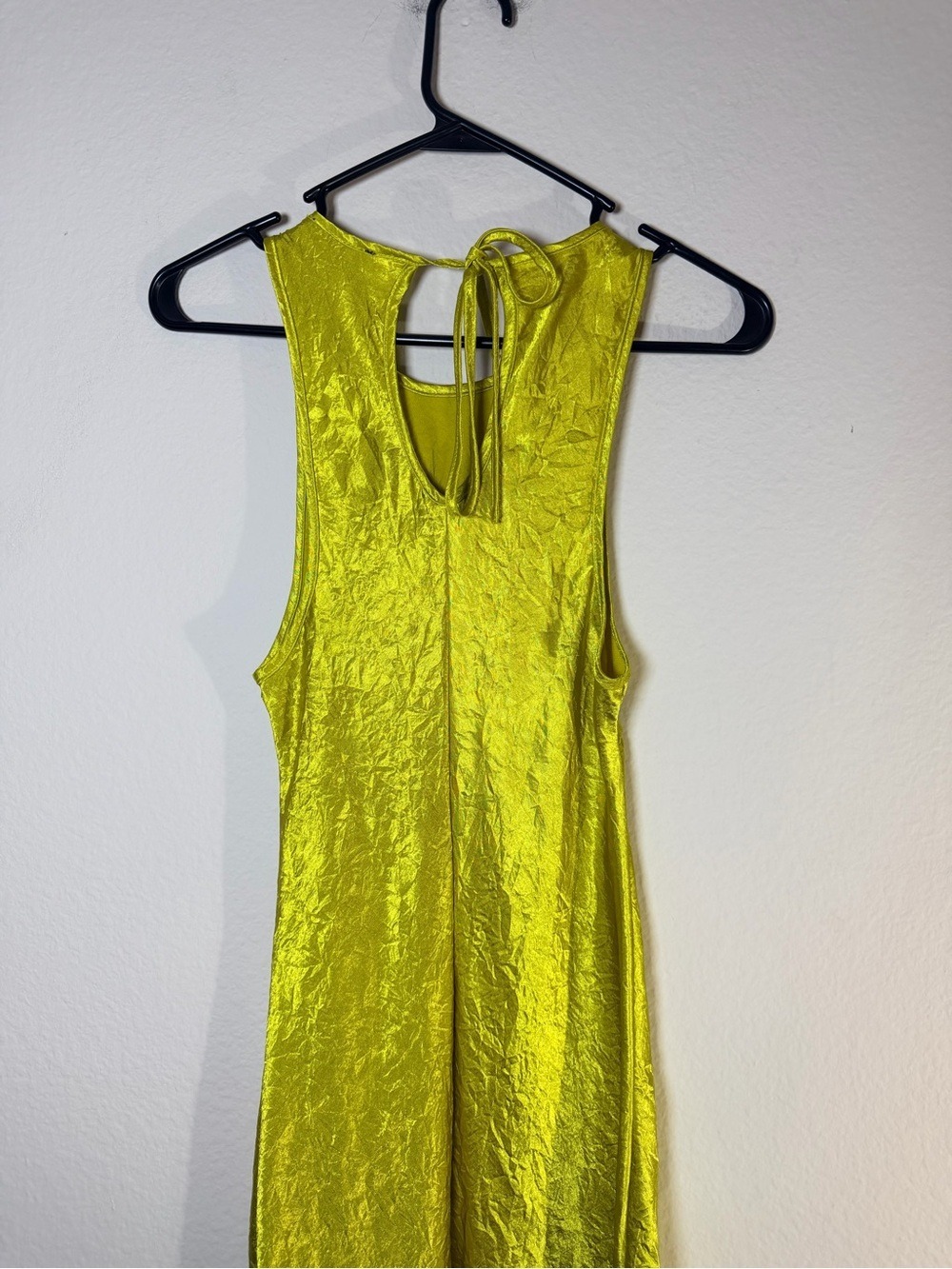 House of Harlow 1960 Metallic Chartreuse Maxi Dress Size Small - Picture 6 of 10
